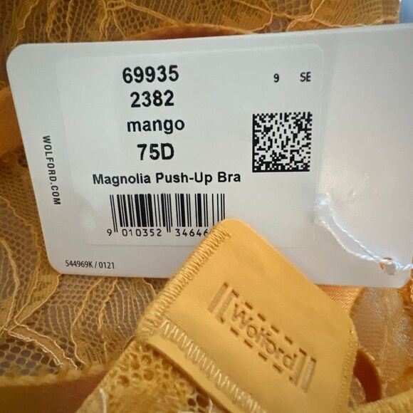 NWT Wolford Magnolia Lace Push-Up Demi Bra Mango Yellow 75D / 34D - Picture 11 of 11